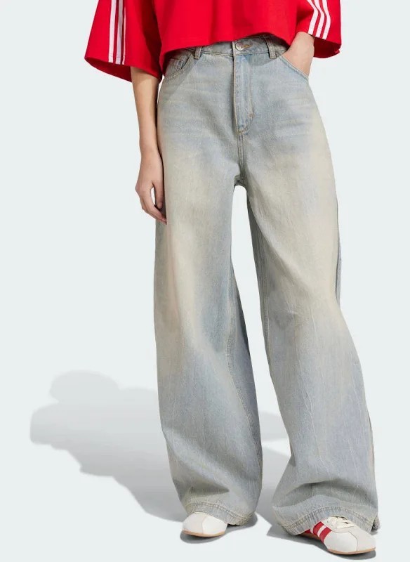 Adidas Women's Zip-Detail Wide-Leg Jeans 26 Nwt | eBay