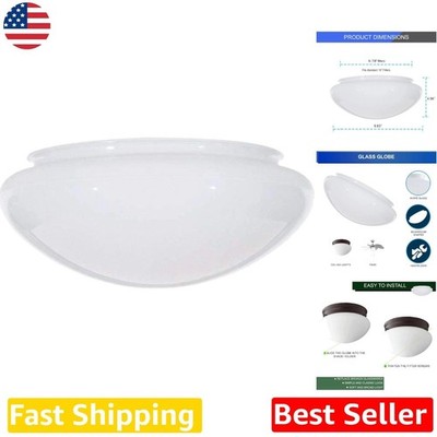 10'' White Classic Glass Shade Dome Fitter 9-7/8'' for Ceiling Fan Lights