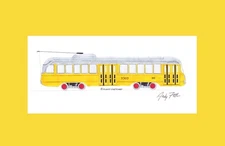 Baltimore Traction Company PCC Car  11"x17" Matted Print Andy Fletcher signed