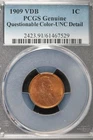 1909 VDB Lincoln Wheat Cent PCGS Unc Details *DoubleJCoins* JL1100-438
