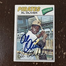 Al Oliver Autograph 1977 Topps On Card Auto NM Hand Signed Pittsburgh Pirates