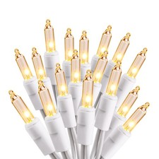 Mini Christmas Lights 100 Count, 21.63ft UL , White Wire, Warm White