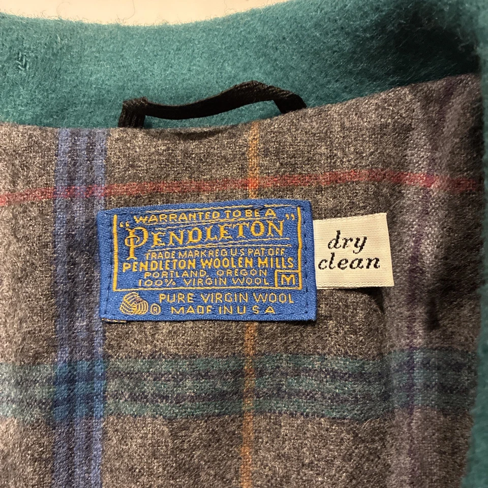 VTG PENDLETON US Men’s Medium Green Insulated Wool Bomber Jacket - Image 3 of 4