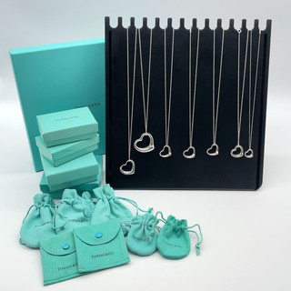 Auth Tiffany & Co.SV925 Super Large/Open Heart Necklace Set7 W/B/D SK120363