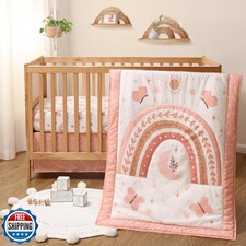 The Peanutshell 3 Piece Baby Crib Bedding Set for Girls - Newborn, Infant and