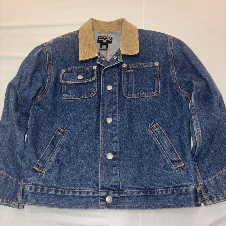 Polo Jeans Company De Colección Cuello Pana Jean Chaqueta Juvenil Niño Pequeño Talla 7 Azul Foto 2 de 4