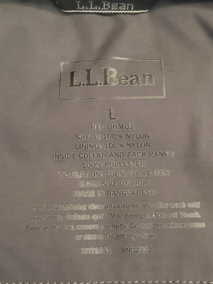 Jaqueta de Esqui Masculina LL Bean Tamanho G Rugged Ridge Parka Cinza Preta Primaloft - Imagem 4 de 4