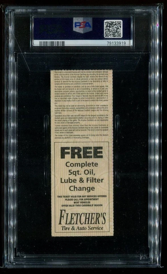 Steve Young Last NFL Game - PSA Ticket 1999 San Francisco 49ers PSA 4 - Image 2 of 2