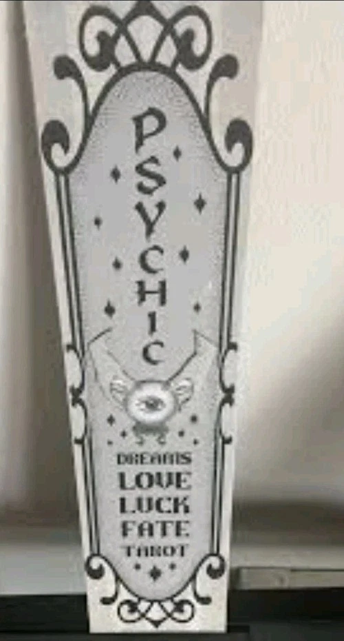 Letrero de adivino psíquico Art Deco de madera Foto 3 de 4