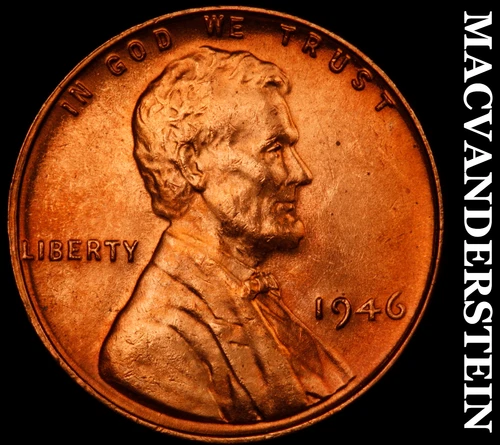 1946 Lincoln Wheat Cent- Red- Choice Gem Brilliant Uncirculated Luster #J4046