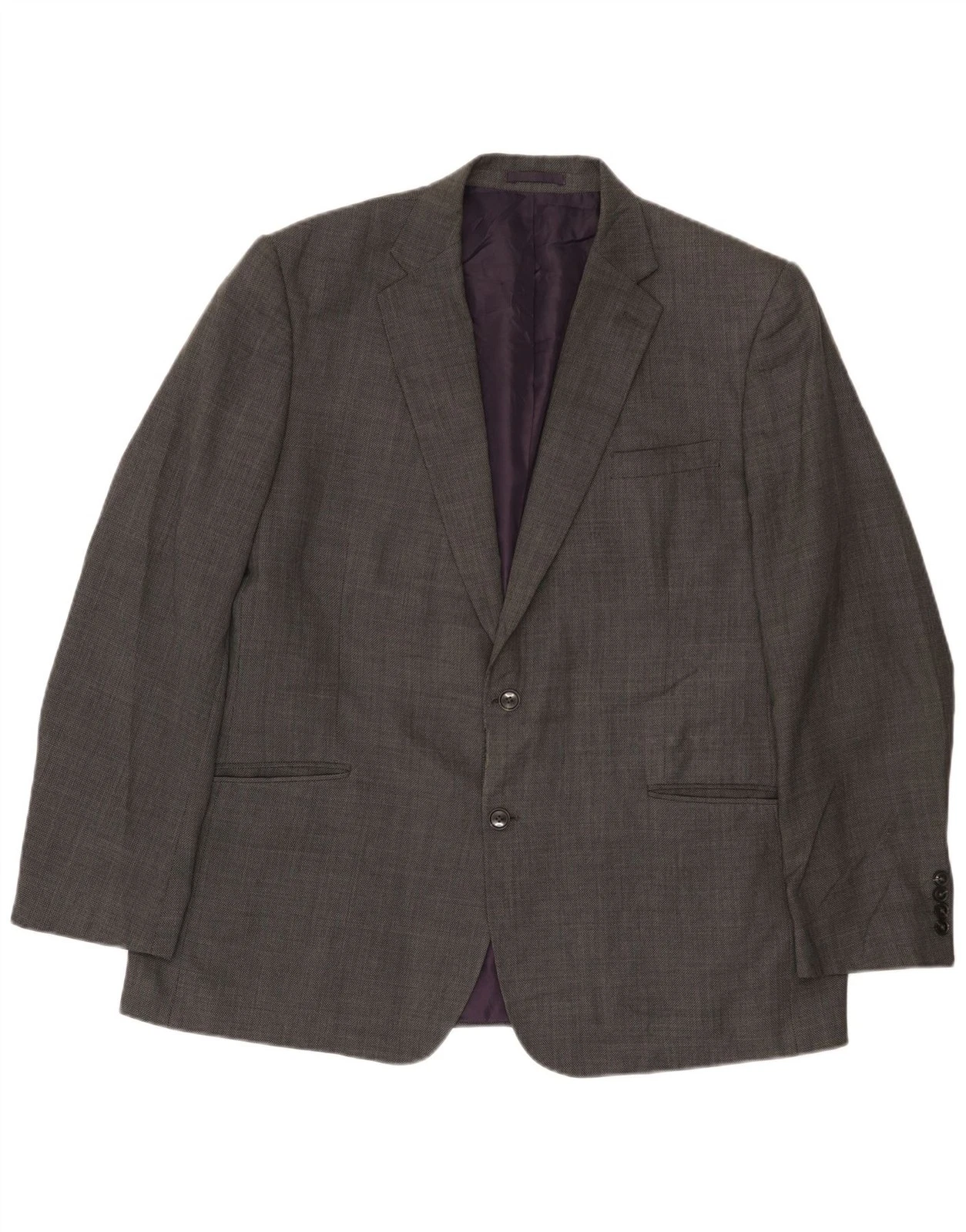 Marks & Spencer Mens 2 Button Blazer Jacket UK 46 XL Grey Wool CY21