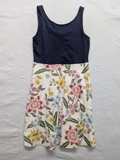 Old Navy XL Floral Print Tank Dress Navy Top White Skirt