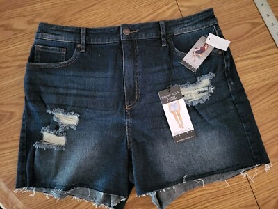 Sofia Jeans By Sofia Vergara Women's Bianca Curvy Distressed Denim Shorts 14