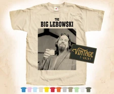Black Print THE BIG LEBOWSKI T-SHIRT Tee Vintage Poster 12 Colors S-5XL