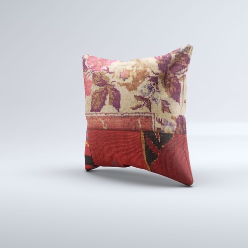 Funda de cojín alfombra, funda de almohada 40x40 cm Kilim turco, hecha a mano 40918 - Imagen 2 de 4