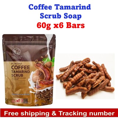 Pontina Coffee Tamarind Scrub Soap Aura Radiant Skin 1Pack Contains 6Bars