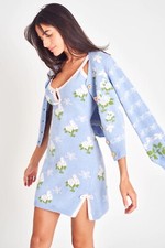 LoveShackFancy Lopez Mini Dress in PERIWINKLE ORCHARD Blue Large