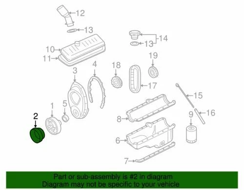 Подлинный шкив коленчатого вала двигателя GM 1984-2014 Cadillac Chevrolet Tahoe 10085754 - Изображение 2 из 2