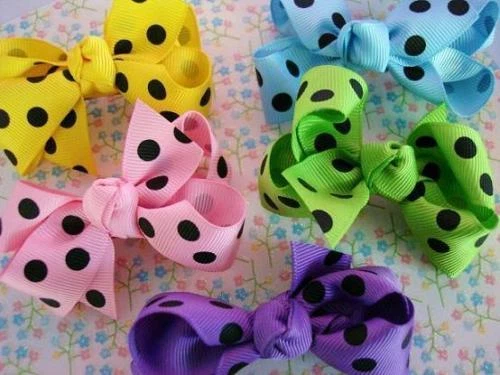 Cinta/ardas Dippy Lunares Grosgrain 7/8"/artesanía/suministro/azul bebé/marrón R43-C Foto 3 de 3