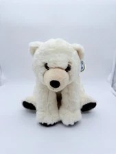 Wild Republic Polar Bear White Plush Stuffed Animal Toy Black Paws 9"