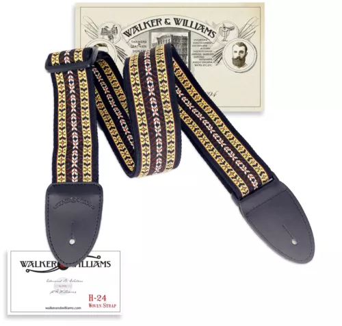 Walker & Williams Vintage Series H-24 Tapestry Woven Guitar Strap 