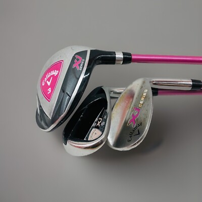 Callaway XJ Hot Junior Set 3 Golf Clubs 3 Wood SW 9 Pink Graphite