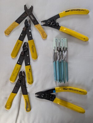 FIBER OPTIC STRIPPERS (10 Assorted). Miller, Clauss, No-Nik. Used