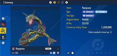 Pokemon Scarlet & Violet 6IV Shiny Rayquaza Max EVs