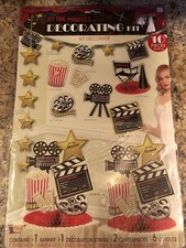 Hollywood Theme Hanging Decorations - Metallic Danglers For Movie Night & Awards Parties