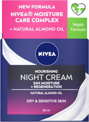 NIVEA Rich Nourishing 24HR Night Cream (50ml)Almond Oil and Shea Butter-AU - Picture 1 of 8