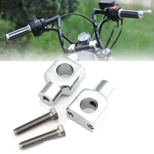 Chrome 1" Inch Handlebar Risers Clamps For Harley Fatboy Dyna Sportster Touring