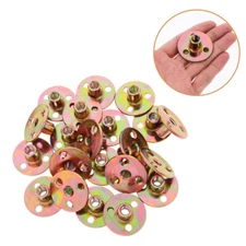 20Pcs Durable Metal 3 Screw Holes Rivet Nuts Round Base Tee Nuts for Furniture