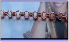 Ladies Solid Copper Link Bracelet 672G -3/16 inch wide - 6 1/2 to 9 inch lengths
