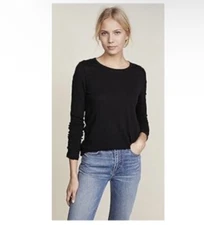ATM Slub Jersey Long Sleeve Top in Black. NWT. Size Large. Retail- $115