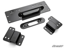 SuperATV Heavy Duty Winch Mounting Plate for Honda Pioneer 500 / 520 2017
