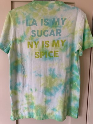 Pink Victoria's Secret Tee Soft Long T-Shirt Tie Dye Blue LA Sugar NY Spice XS