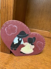 Folk Art Vintage Primitive Wood Handpainted Children Wall Hanger Decor Plaque