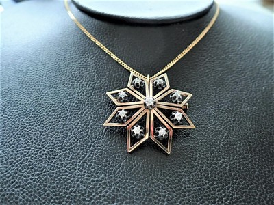 Broche/pendentif Années 1940 En Or 18 Carats Et Argent, Sertie De Diamants - Parfait état