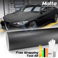 Premium Matte Flat Textured Black Car DIY Vinyl Wrap Sticker Decal Air Release