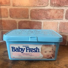 Vintage Baby Fresh Diaper Wipes Container Empty Movie Prop Vintage Item 1993