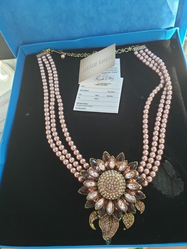 Heidi Daus Divine Miss Daisy rosa Perle Kristall Blume Halskette in Box 19" - Bild 11 von 11