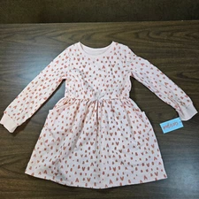 5t Dress Kat & Jack Pink With Light Peach Hearts Knit Girls Clothes