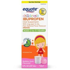 Equate Children's Ibuprofen Oral Suspension NSAID , Bubble Gum Flavor, 8 fl oz