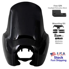 Front Headlight Fairing Mask W/ 15'' Windscreen For Harley Dyna FXDXT T-Sport