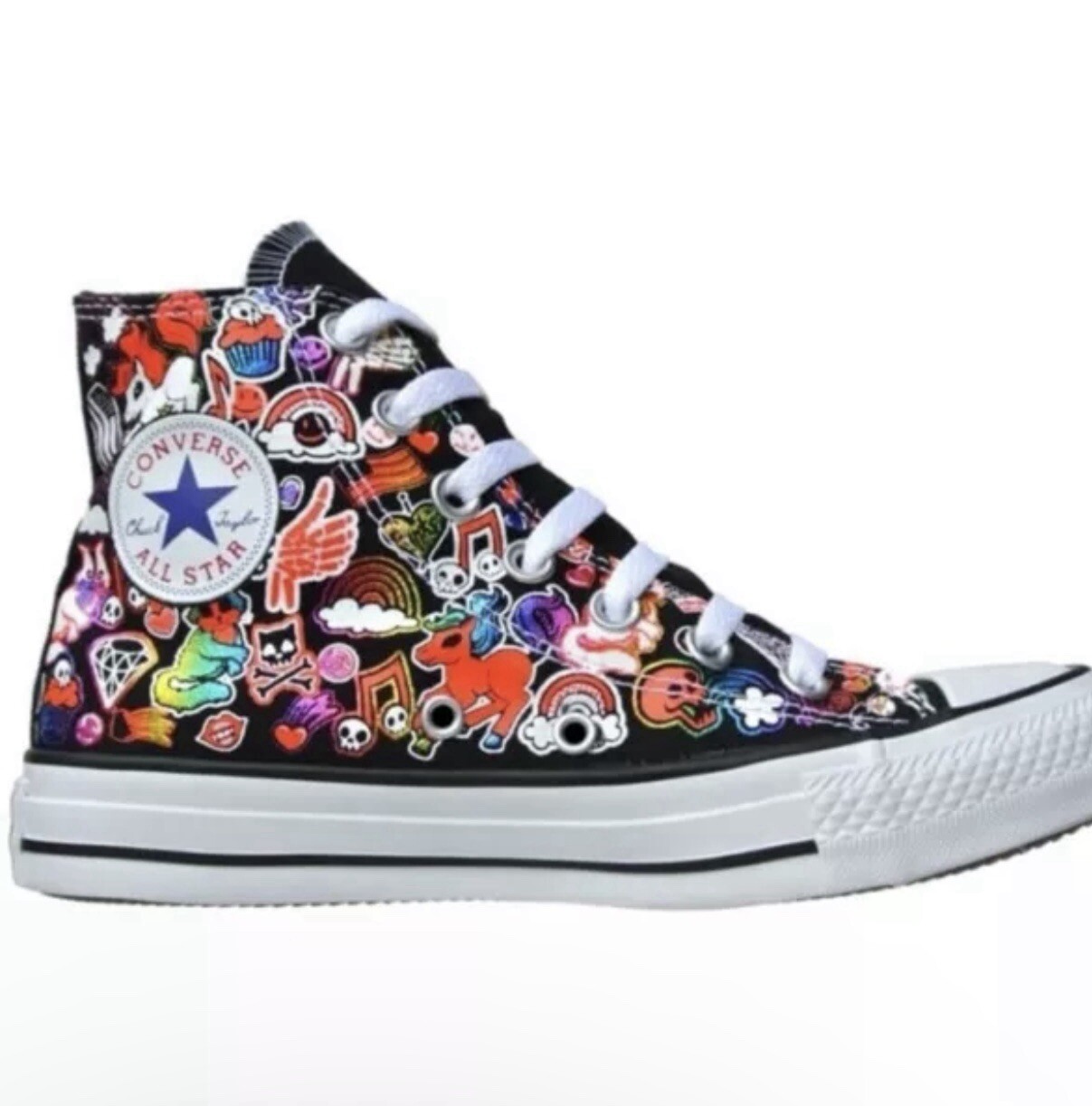 Converse All Star Black Neon My Little Pony Skull 420 Edizione Limitata Donna 6