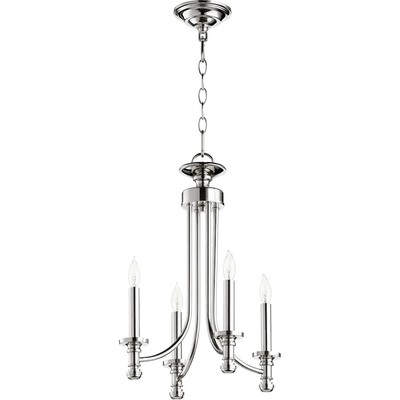 Quorum Rossington 4 Light 14' Chandelier, Polished Nickel - 6022-4-62
