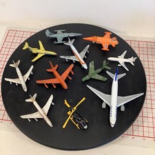 Vintage Toy Lot of 11 Planes and Aircraft. Mixed Metal and Plastic Damaged B30