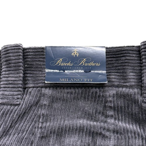 Brooks Brothers Pantalone Velluto a coste Uomo 32x32 Milano Dritto Nuovo con etichette Grigio $118 - Foto 7 di 14