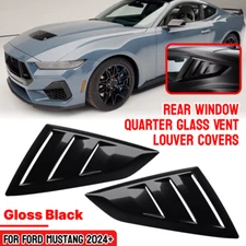 For Ford Mustang S650 2024+ ABS Side Quarter Window Louvers Rear Sun Shade Cover