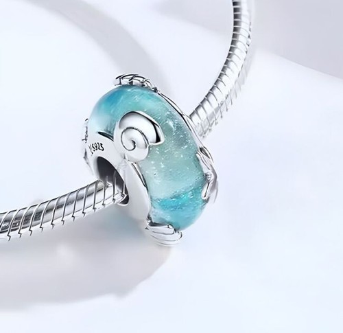 Charm Glasperle Seestern Muschel 925 Silber Perle - Anhänger für Pandora Armband - Bild 2 von 2